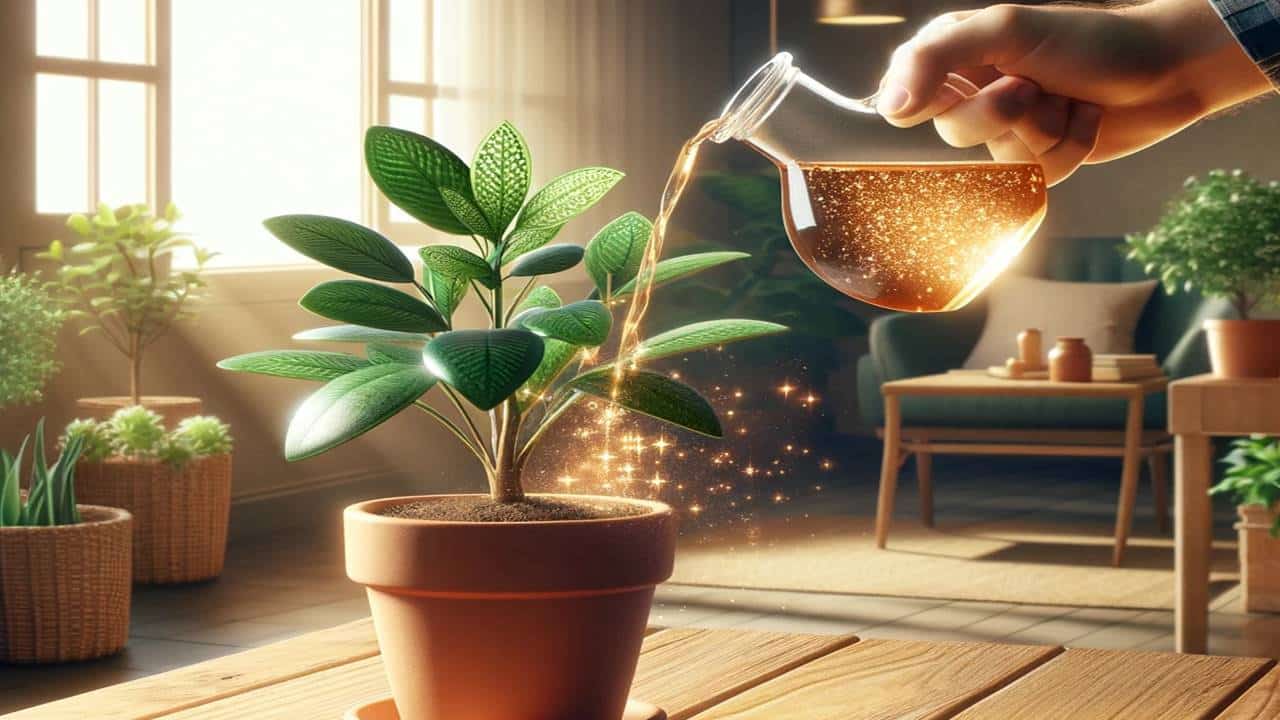 Líquido mágico com 3 ingredientes plantas