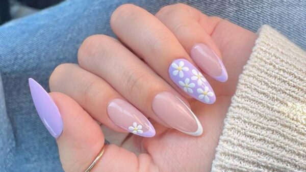 Unhas com flores designs super fofos 