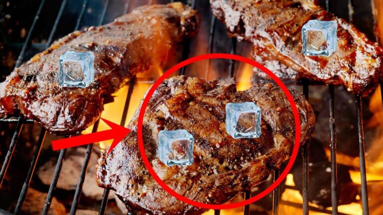 cubo de gelo na carne enquanto assa o churrasco?