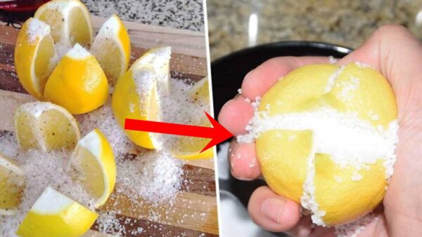 Um pouco de sal num limão cortado