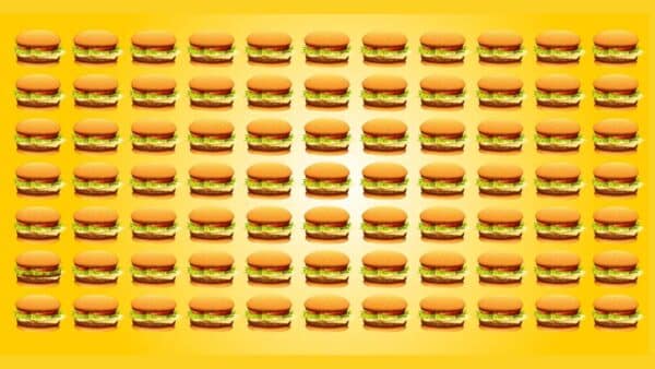 teste visual qual hamburguer