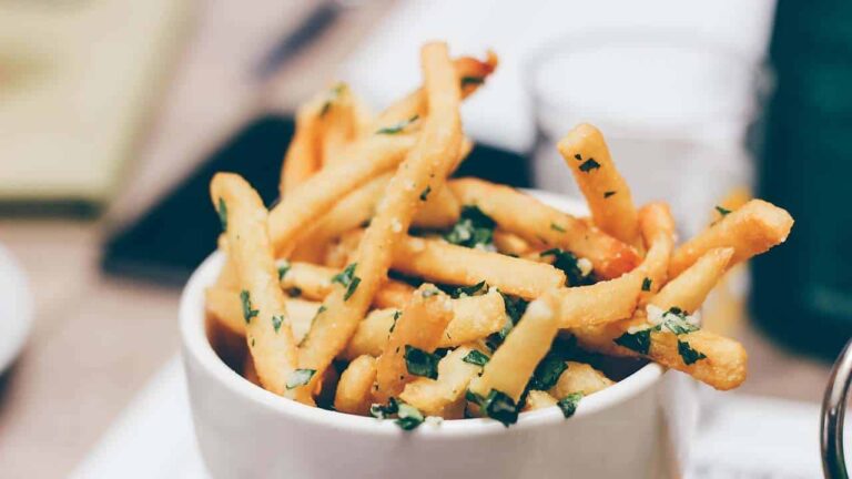 batata frita de micro-ondas
