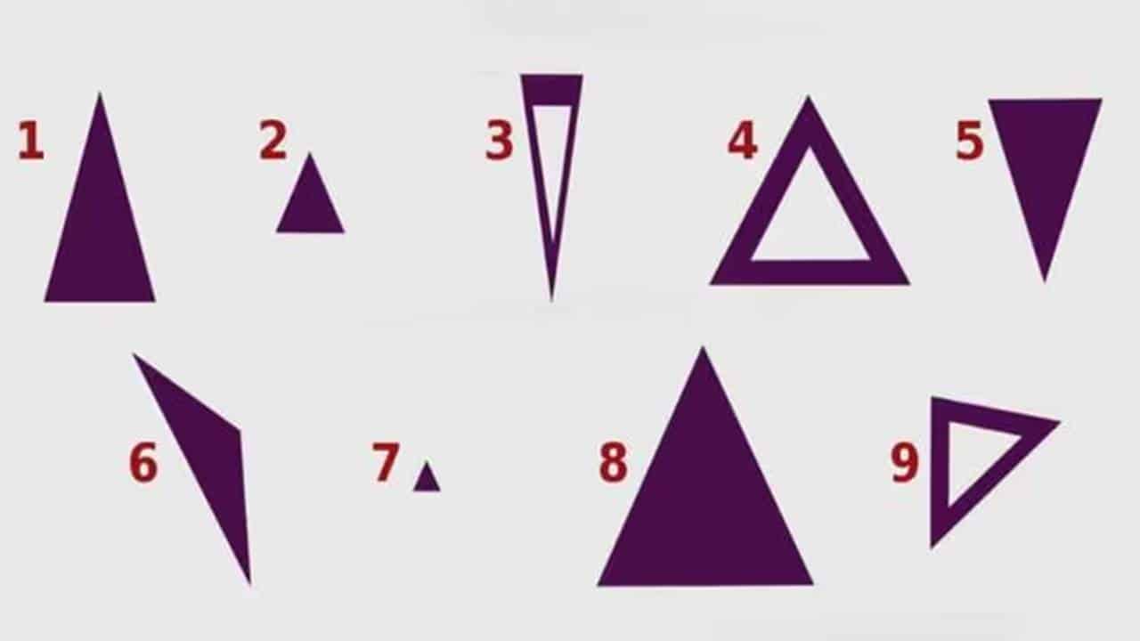 Teste Visual: olhe para a imagem e escolha um triângulo
