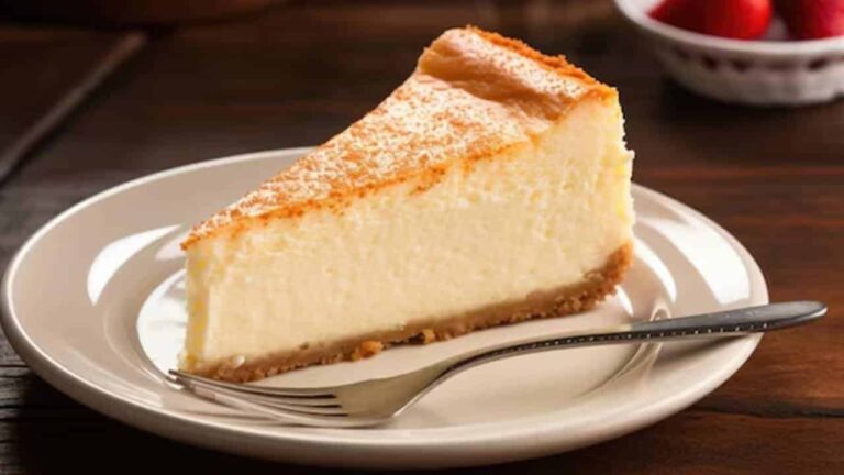 Delicioso cheesecake de queijo na frigideira