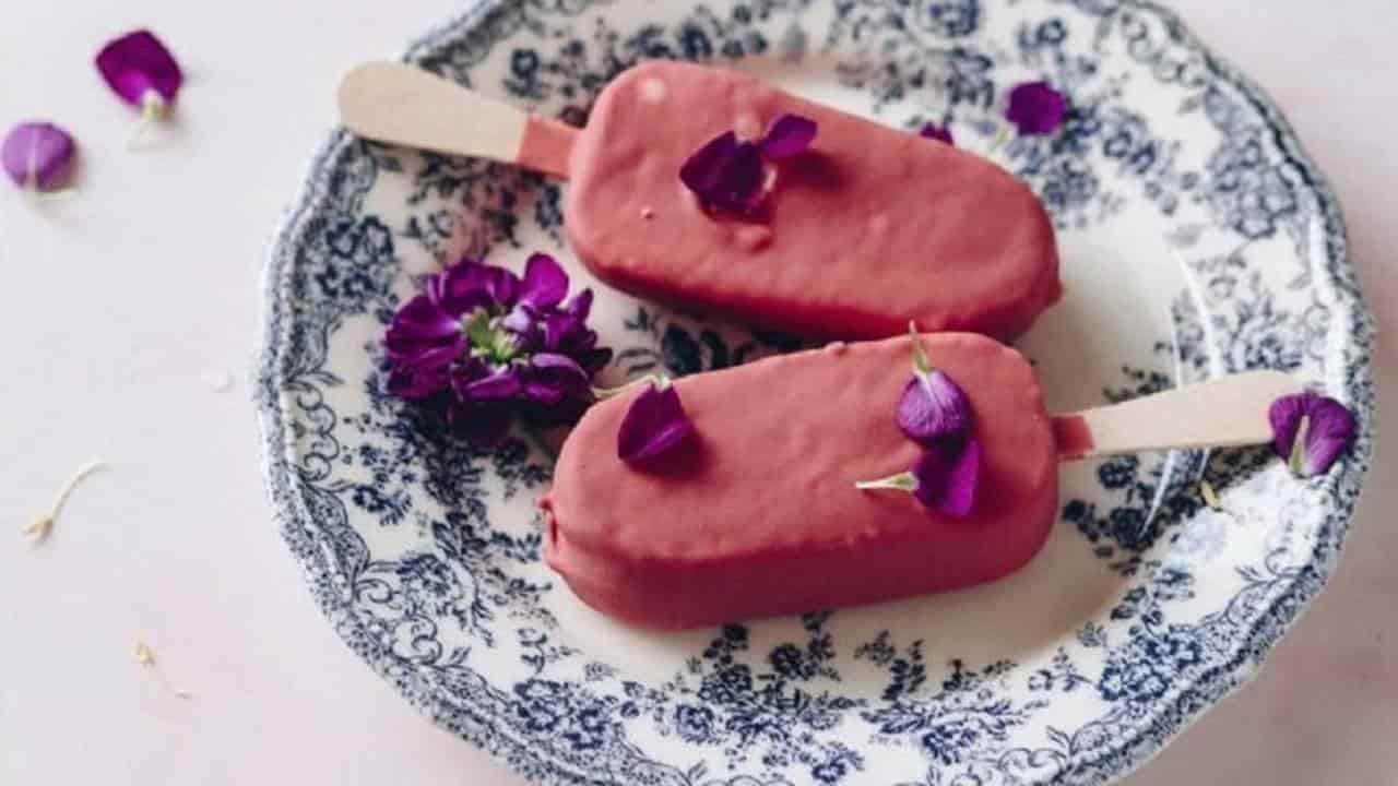 Estes Picolés de iogurte e frutas vermelhas serão um sucesso na sua casa
