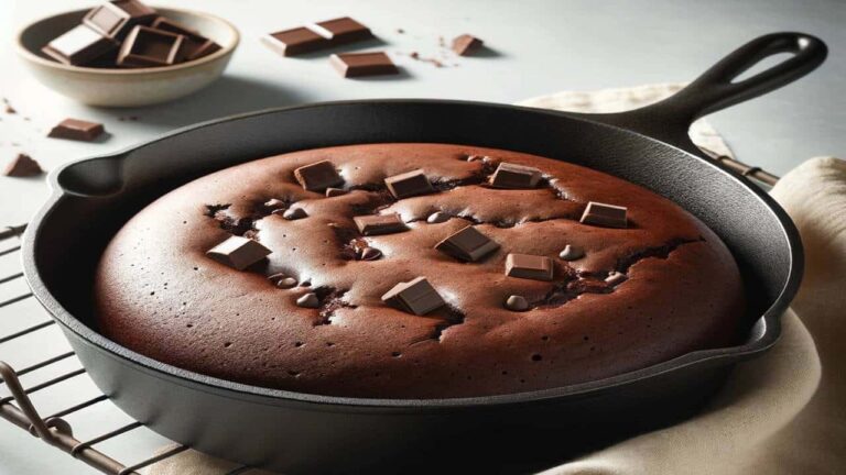 Bolo de chocolate gostoso na frigideira