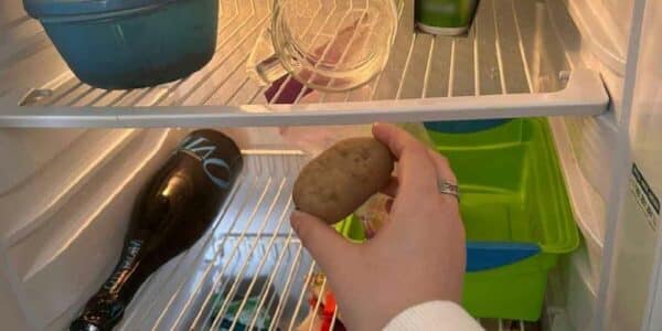 1 batata descascada na geladeira