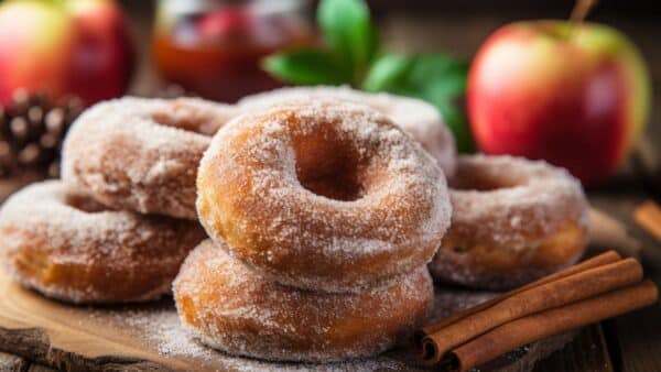 Donuts de maçã e canela