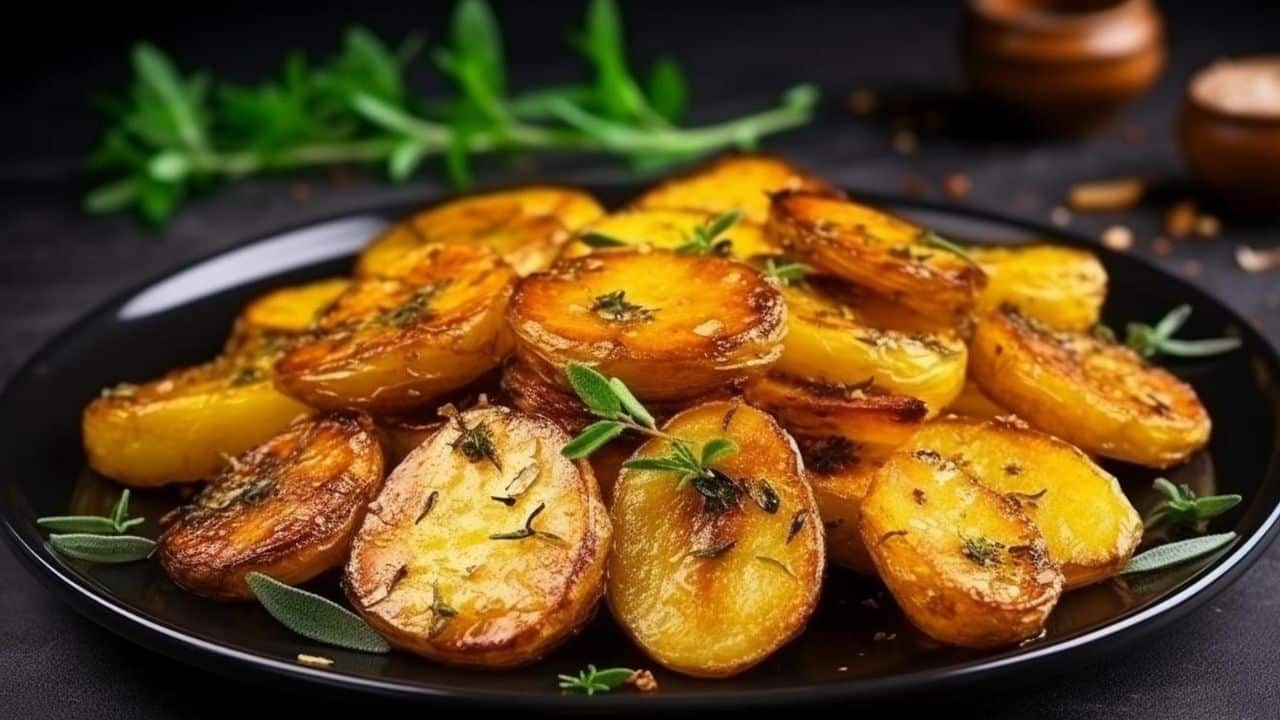 Receita simples de batata assada com alecrim