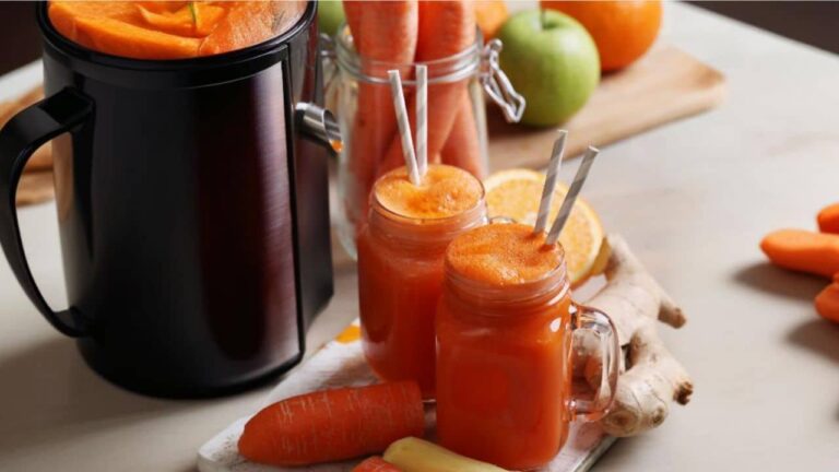 suco de maçã e cenoura