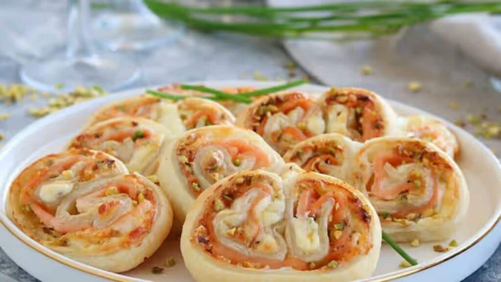 Palmiers com salmão defumado