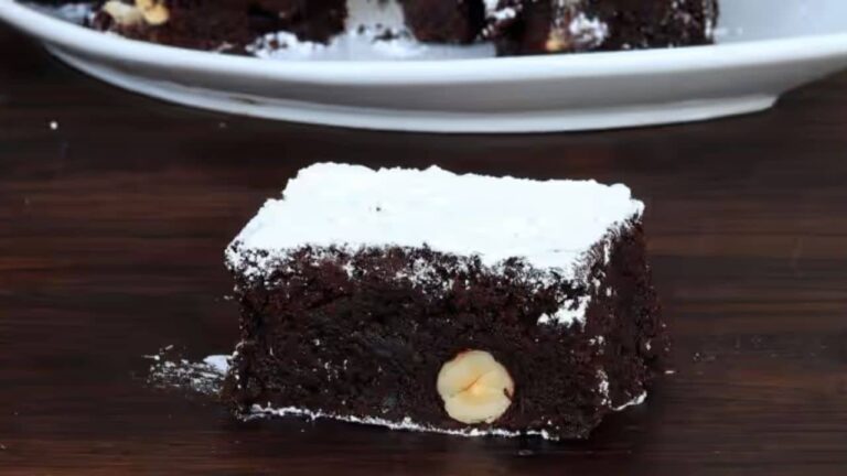 Receita fácil de brownies de chocolate e avelã