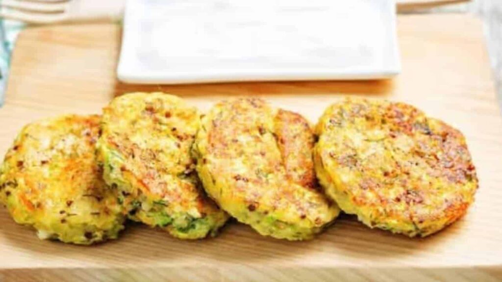Hambúrgueres de quinoa e abobrinha