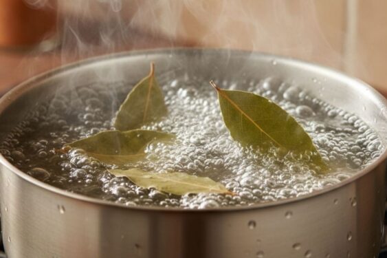 ferver folhas de louro com vinagre